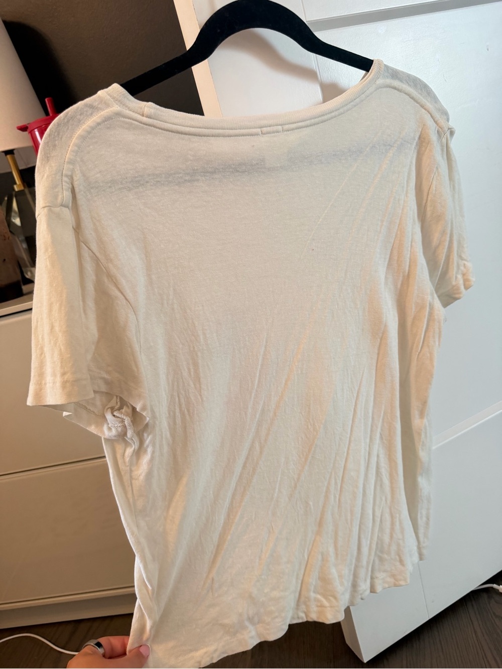 Re/Done Cream Peanuts Snoopy L'Amour Short Sleeve Tee - Picture 4 of 4
